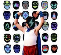 Depointer Life Kids Led Mask with Gesture Sensing LED Lighted Face Mask for Costume Cosplay Party Masquerade,Ages 5-10