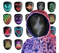 Depointer Life Led Mask with Music and Gesture Sensing, LED Lighted Face Transforming Mask for Costume Cosplay Party Masquerade