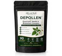 DEPOLLEN™ Quercetin, Nettle & Bromelain Complex | 550mg Botanical Blend | with Vitamin C, Zinc & Pine Bark | 60 Vegan Capsules | Gluten Free | UK Made Food Supplement