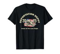 Deportation Depot - The Last Flight. Patriotic Flag & Plane T-Shirt