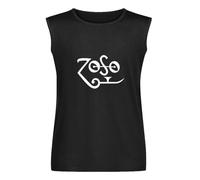 Deporte Zoso - Jimmy Page Plant Zeppelin Classic Rock Men's Vests Tank Tops O-Neck 100% Cotton Undershirts Unisex Sleeveless T-Shirt M Black