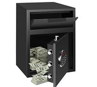 Depository Drop Safe, Deposit Cash Lock with Electronic Keypad Combination & Key Backup, with Metal Hardwheel, Digital Screen & 5 Reinforced Lockbolt