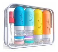 DEPOZA 16 Pack Travel Bottles Set - TSA Approved Leak Proof Silicone Squeezable Containers for Toiletries, Conditioner, Shampoo, Lotion & Body Wash Accessories (16 pcs/White Pack)