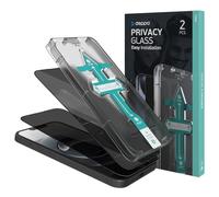 Deppa [2 Pack Premium Privacy Screen Protector for iPhone 14/13/13 Pro (6.1) Tempered Glass 3D Edge to Edge Full Cover with Easy Installation Kit Tray - Anti Spy, Privacy, Dark, Black Film