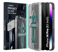 Deppa [2 Pack Premium Privacy Screen Protector for Iphone 14 Pro (6.1') Tempered Glass Edge to Edge Full Cover with Easy Installation Kit Tray - Anti Spy, Private, Dark, Black Film