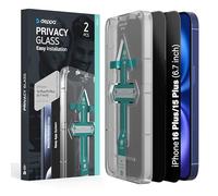 Deppa [2 Pack Premium Privacy Screen Protector for Iphone 15 Plus/16 Plus (6.7') Tempered Glass Edge to Edge Full Cover with Easy Installation Kit Tray - Anti Spy, Private, Dark, Black Film