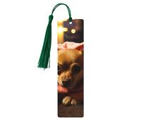 Depressed Chihuahua Wood Bookmark for Book Lovers Birthday Teachers Gift, Handmade Craft Book Marks Ornaments with Tassel Exquisite Reading Page Markers for Men Women