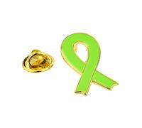 Depression Awareness Lime Green Ribbon Metal Enamelled Pin Badge Lapel Badge
