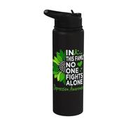 Depression Awareness Month Sunflower Support Depression Stainless Steel Insulated Water Bottle