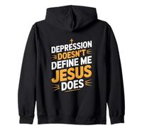 Depression Doesn't Define Me Jesus Does Christian Zip Hoodie