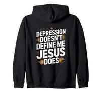 Depression Doesn't Define Me Jesus Does Christian Zip Hoodie