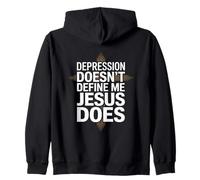 Depression Doesn't Define Me Jesus Does Christian Zip Hoodie