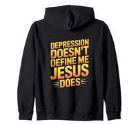 Depression Doesn't Define Me Jesus Does Christian Zip Hoodie