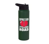Depression is a Bypassed Road - Open Heart Surgery Stainless Steel Insulated Water Bottle