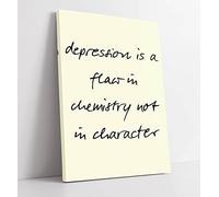 Depression Is Not A Flaw Positivity Quote Sogan - Canvas Wall Art Print Picture - 30 inch wide x 45 inch high (Frame Depth 30mm)