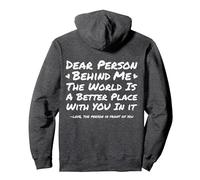 Depression & Suicide Prevention Awareness Person Behind Me Pullover Hoodie, Adult Unisex, Dark Heather Grey, Medium