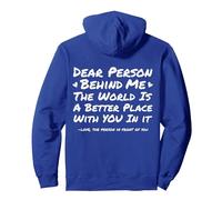 Depression & Suicide Prevention Awareness Person Behind Me Pullover Hoodie, Adult Unisex, Royal Blue, Medium