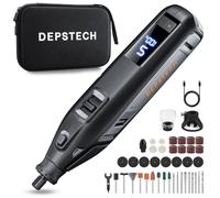 DEPSTECH 12V Cordless Rotary Tool with Display Screen, 5000-35000RPM, 2.5Ah Battery 18W Fast Charging, EVA Bag, Power Multi Tool Kit 48Pcs Enduring Accessories for DIY Projects/Home Repair/Crafting