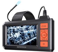 DEPSTECH Industrial Endoscope, 5.5mm 1080P HD Digital Borescope Inspection Camera 4.3 Inch LCD Screen IP67 Waterproof Snake Camera with 6 LED Lights, 16.5FT Semi-Rigid Cable,32GB Card and Tools-Orange