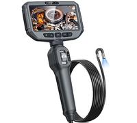 DEPSTECH Two-Way Articulating Endoscope Inspection Camera, 5" IPS Screen Borescope with 210° Articulated Endoscope, 6.2MM Tiny Snake Camera with Light for Automotive Mechanic (1.5M)