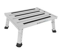 DEPSUNNY Adjustable Height Aluminum Caravan Step, Foldable Motorhome Step Stool, Platform Step, Supports Up to 1,000 lb, Non-Slip Rubber Feet and Platform Mat, Easy to Carry