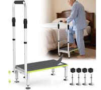DEPSUNNY RV Step Stool with Handrail, 1 Step Stool with Handle for Elderly