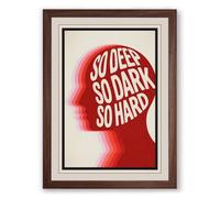 Depth and Darkness Typography Framed Wall Art Print A4 (29.7×21cm) Walnut, Wall Decor for Living Room, Bedroom, Office & Home, Ready to Hang, Art Gift