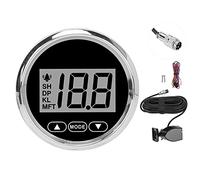Depth Detector, Marine Depth Gauge, 52mm/2inch 100m/110yd White Backlight Waterproof Marine Depth Gauge Rang for Yachts Fishing Boats