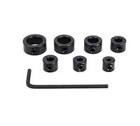 Depth Stop Drill Bit, Akozon 8pcs Woodworking Drill Bit Depth Stop Collar Ring Locator Tool Collars Ring Positioner + Hex Wrench 3-12mm
