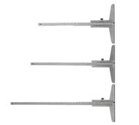 Depth Vernier Caliper Gauge Steel Measuring Tool 0-150mm Matt Chrome Plated Locking Screw for Precise Outside Inside Diameter Depth Steps