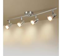 Depuley 4 Way Rotatable Ceiling Lights, Directional Kitchen Spotlight for Dining Room, Bedroom, Office, Brushed Nickel, GU10 Bulbs Included