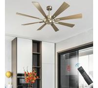 Depuley 60 Inch Ceiling Fan Without Lights,8 Blades Noiseless Reversible DC Motor Industrial Fan,Modern Large Remote Control Ceiling Fan for Bedroom Dining Living Room,5-Speed,Timer,Adjustable,Grainy