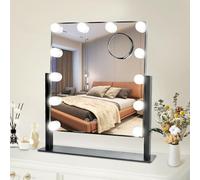 Depuley Hollywood Makeup Mirror with Lights 12pcs Dimmable LED,Cosmetic Mirror with Light 3 Color Light,360 °Adjustable Tabletop Vanity Mirror Lights with Touch Control,Detachable 10X Magnification