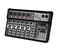 Depusheng Professional Audio Mixer, 7 Channel Audio Interface Sound Board Mixing Console System, 16-Bit DSP DJ Bluetooth Mixer +48V Phantom Effect For Karaoke Studio Streaming Recording (XT7)