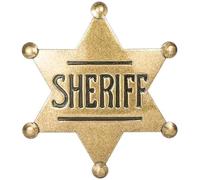 Deputy Sheriff Badge Adult,Western Sheriff Star Badge Pins,Retro Hexagram Letter Alloy Brooch,Police Commemorative Pins,Honorary Hat Emblem Anniversary Commemorative Medal Emblem(Gold)