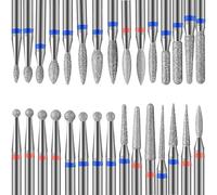 Depvko 30Pcs Diamond Nail Drill Bits Set, 3/32 Inch Carbide Cuticle Bit for Electric Nail Cutter, Professional Manicure Pedicure Remover Tools for Acrylic Gel Nails Care, Salon & Home