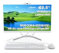 DEQIXIAN All-in-One Desktop Computer for Home Office,HD Webcam,Celeron N100 Processor (Up to 3.40Ghz),16GB RAM,512GB Storage,Includes Wired Keyboard and Mouse Set (N100-16+512) (N100-16+512)