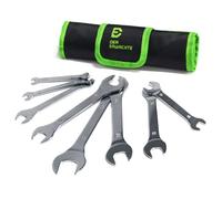 Der Erwachte Super-Thin Open End Wrench Set, Metric, 8-Piece, Including 6, 7, 8, 9, 10, 11, 12, 13, 14, 15, 16, 17, 18, 19, 22, 24 mm, Slim Spanner Wrench Set with Rolling Pouch