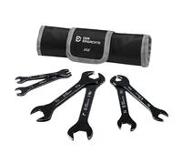 Der Erwachte Super-Thin Open End Wrench Set, SAE, 6-Piece, Black Electrophoretic Coating, with Rolling Pouch