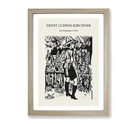 Der Pfadfinder By Ernst Ludwig Kirchner Exhibition Museum Painting Framed Wall Art Print, Ready to Hang Picture for Living Room Bedroom Home Office Décor, Oak A2 (64 x 46 cm)