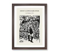 Der Pfadfinder By Ernst Ludwig Kirchner Exhibition Museum Painting Framed Wall Art Print, Ready to Hang Picture for Living Room Bedroom Home Office Décor, Walnut A2 (64 x 46 cm)