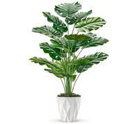 Der Rose 28" Tall Fake Plants Large Artificial Monstera Faux Potted Plants Indoor with White Pot for Home Office Living Room Decor