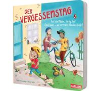 Der Vergessenstag: Auf die Räder, fertig, los! Doch huch - wo ist mein Häschen bloß? | Lustiges Pappbilderbuch ab 2 Jahren mit Reimen über familiäres Alltagschaos