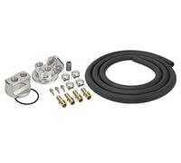 Derale Remote Oil Filter, Single Filter, 3/4-16 in Thread Adapter, 10 ft Hose, 3/4-16 in Thread Housing, Fittings/Hardware, Universal, Kit