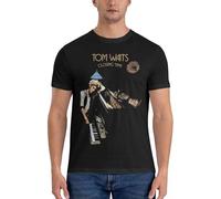 deran Tom-Waits T-Shirt Man Clothes T-Shirt Men Plain t Shirts Men Size M Black