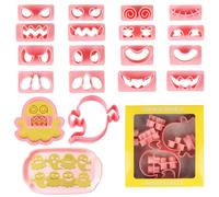 DERAYEE 10 PCS Halloween Cookie Cutter Set,Ghost Biscuit Cutters Cookie Stamps for Halloween Party Supplies