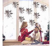 DERAYEE 12PCS 3D Snowflake Hanging Decorations with String for Christmas Winter Holiday New Year Party Home Supplies