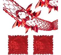 DERAYEE 2 Pack Christmas Hanging Decorations, 9Ft Foil Garland Festive Hanging Decorations for Xmas New Year Party Supplies (Red)