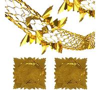DERAYEE 2 Pack Christmas Hanging Decorations, 9Ft Foil Garland Festive Hanging Decorations for Xmas New Year Party Supplies (Gold)