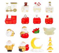 DERAYEE 24 PCS Miniature Christmas Figurines, Mini Christmas Ornaments DIY Kits Santa Claus Mini Train Snowman Beer Gifts for Home Garden Party Desktop Decoration